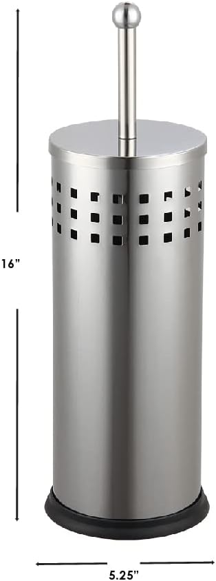 Home Basics Brushed Metal Toilet Plunger With Holder