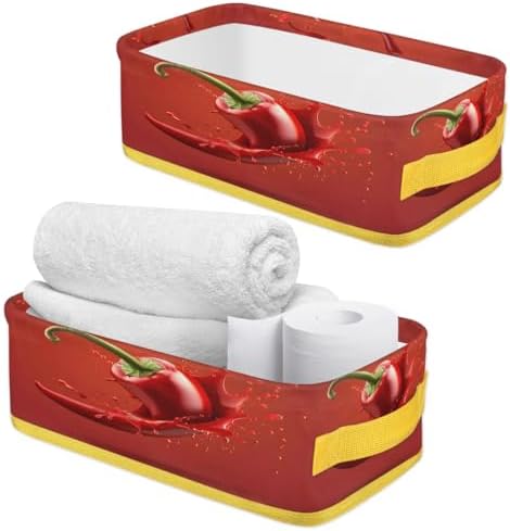 Tablerazzi Red Chilli Pepper Toilet Paper Basket with Handle