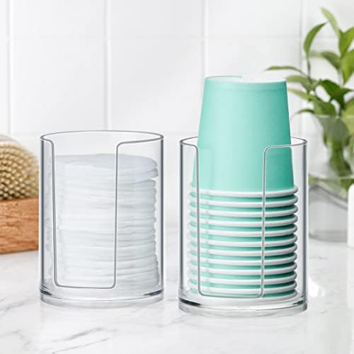 2-Pack Bathroom Cup Dispenser Clear Acrylic Holder for 3oz Paper Cups