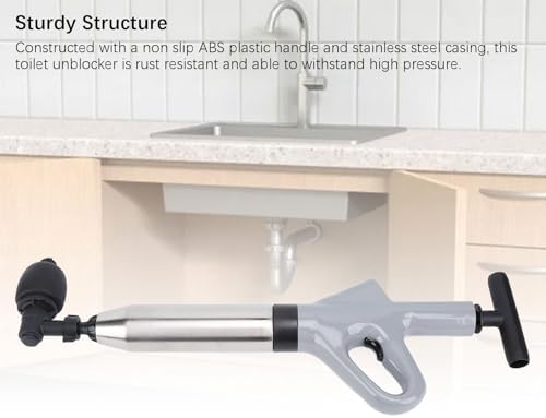 Mumusuki Toilet Plunger with Pressure Indicator and 4 Interchangeable Heads