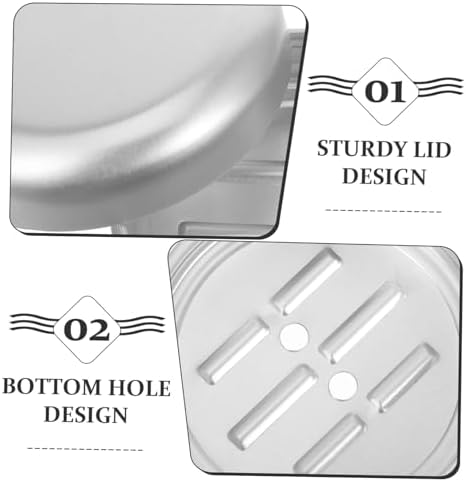 Cabilock 2pcs Portable Round Aluminum Soap Dish Leakproof Travel Holder 1