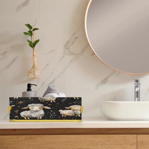 Cute Sheep Toilet Paper Storage Basket with Handles 1