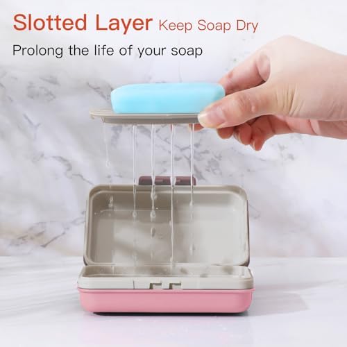 Quatish Bar Soap Holder Dish for Shower and Travel