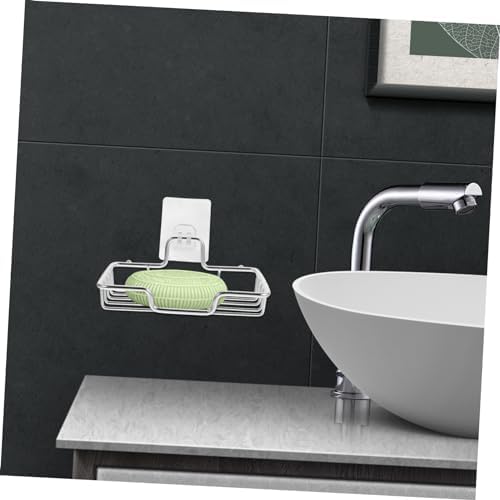 Ciieeo Wall Mount Soap Dish Stainless Steel Drainage Holder No Drill Adhesive