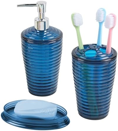 MiraFure 3-Piece Blue Bathroom Decor Set 1