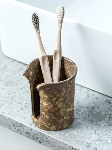 YHOJOY Ceramic Bathroom Cup Holder 3 Oz Dispenser