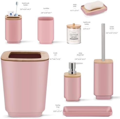 IMAVO 11-Piece Pink Bathroom Accessory Set