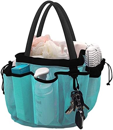Moyad Large Mesh Shower Caddy Basket with Handle Blue