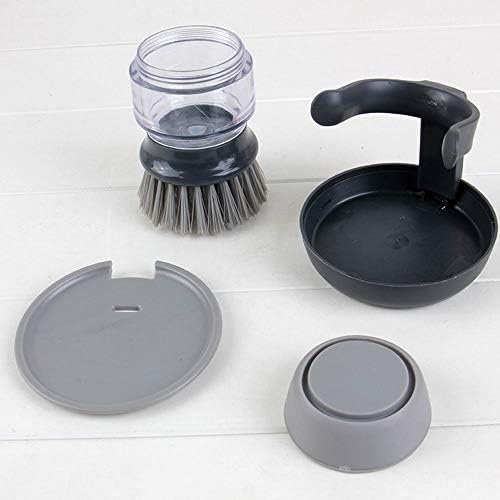 JISSBON Upgraded Palm Brush Kitchen Soap Dispensing Brush with Storage Stand
