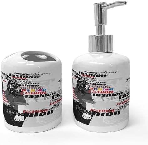 Ambesonne USA Ceramic Soap Dispenser Set