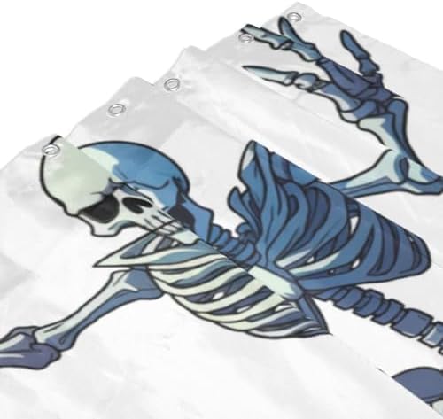 Battle Skeleton Waterproof Shower Curtain Set 72x72in
