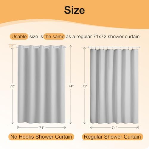 River Dream Grey Cotton Blend Shower Curtain Set