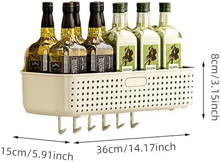 Bathroom Shelves with 6 Hooks No Drilling Organizer 1