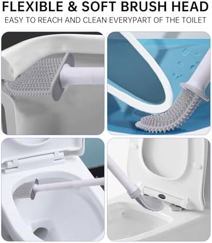 RV Toilet Bowl Brush with Anti-Roll and Anti-Drip Design
