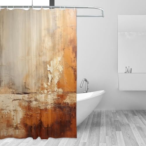 TIYAANDSY Abstract Boho Shower Curtain Set with 12 Hooks