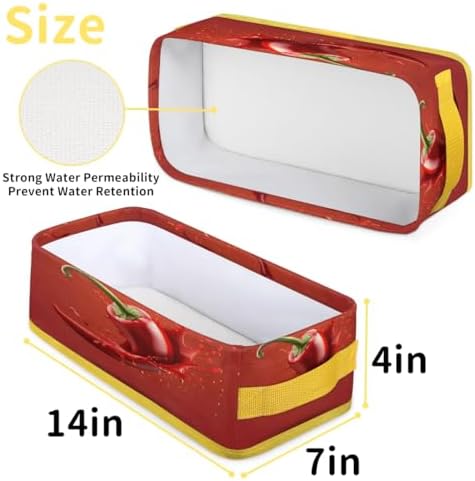 Tablerazzi Red Chilli Pepper Toilet Paper Basket with Handle