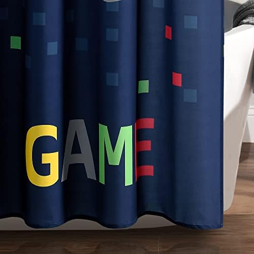 Lush Decor Video Games Shower Curtain 72x72 Navy