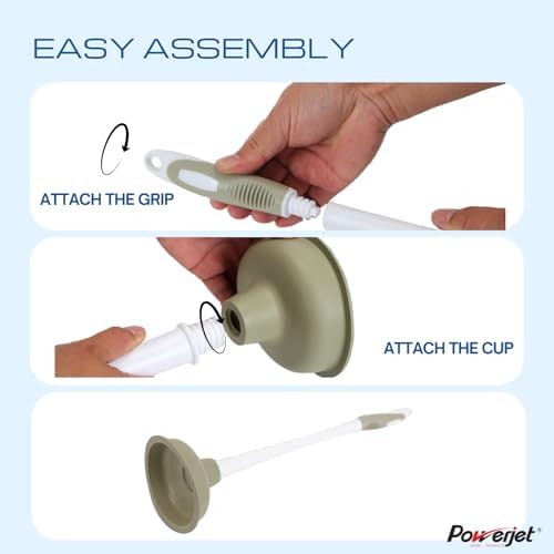 Powerjet Toilet Plunger 2-Pack with Ergonomic Handle