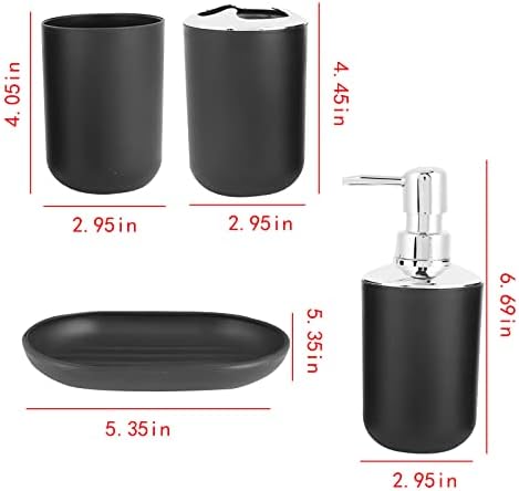 CENGNIAN 4 Piece Bathroom Accessories Set - Black