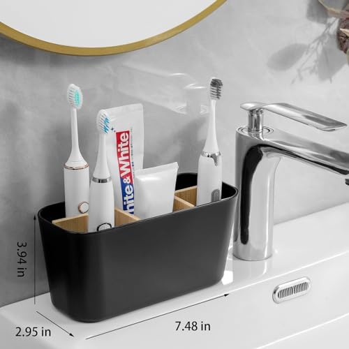 Heagoale Bamboo Toothbrush Holder with 5 Slots