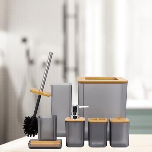 CERBIOR 7-Piece Bathroom Accessory Set Matte Black 1