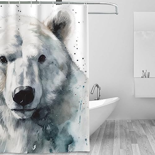 TIYAANDSY Polar Bear Shower Curtain Set 72x72in