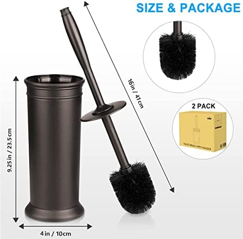 Uptronic Toilet Brush and Holder 2 Pack - Durable Deep Cleaning