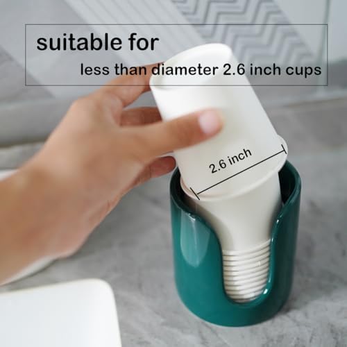 Ceramic Bathroom Cup Dispenser Green