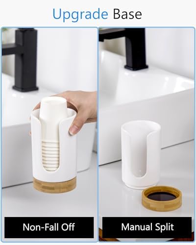 Viosuniu Ceramic Cups Dispenser - 2 Pack BPA Free White