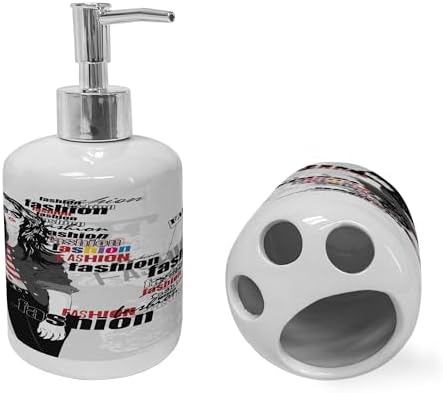 Ambesonne USA Ceramic Soap Dispenser Set
