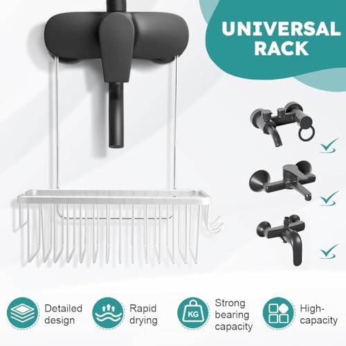 Kakalote Silver Shower Caddy with Hooks