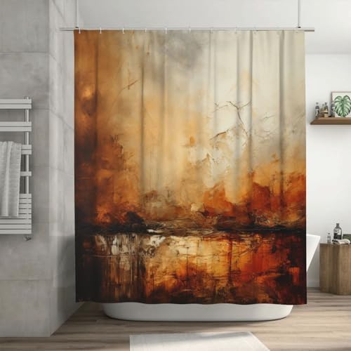 TIYAANDSY Abstract Shower Curtain Set with 12 Hooks 72x72in