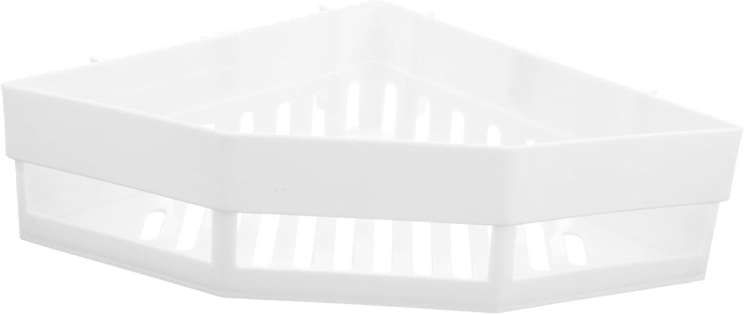 MAGICLULU White Triangle Shower Basket for Bathroom and Kitchen Storage