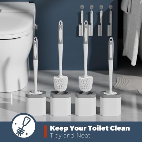 Holaloha 4 Pack Toilet Brush and Holder Set