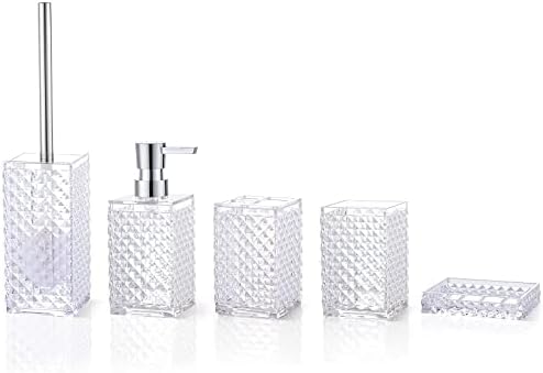 Yueranhu Clear Bathroom Accessory Set 6pcs Acrylic