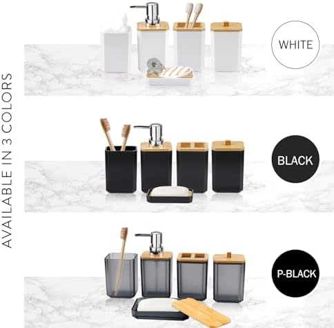 CERBIOR 7-Piece Bathroom Accessory Set Matte Black 1