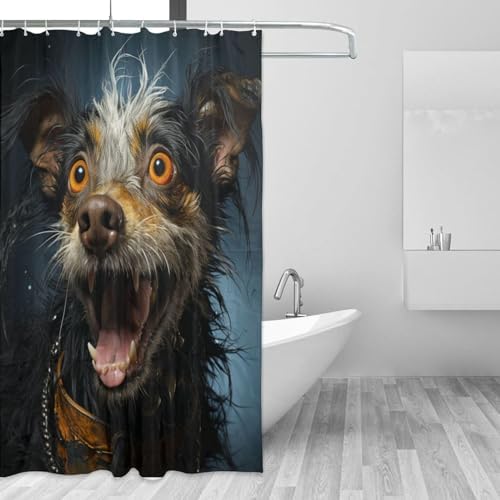 Cute Animal Hippie Boho Shower Curtain Set with 12 Hooks 72x72in 1