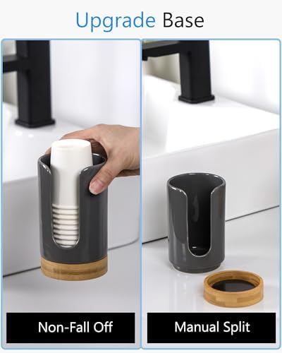 Viosuniu 5oz Ceramic Cup Dispenser 2 Pack Black