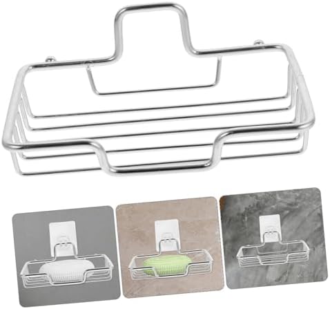 RORPOIR Wall Mounted Soap Holder No Drilling Stainless Steel Drainable Dish