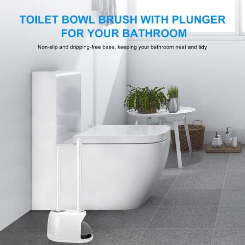SetSail Toilet Brush and Plunger Set with Caddy - White