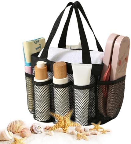 Portable Mesh Shower Bag - Large Capacity for Travel and Camping