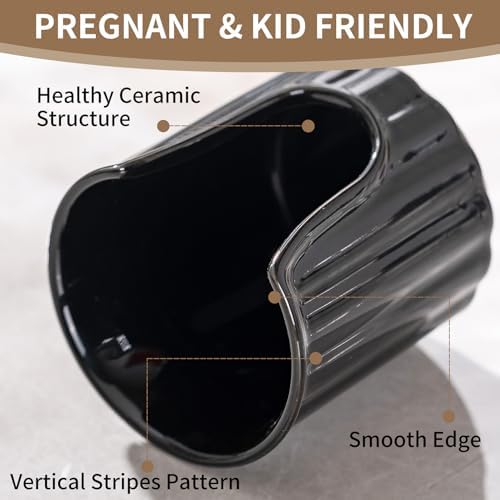 Ceramic Cup Dispenser with Vertical Stripes - 3oz Dixie Cup Holder for Bathroom