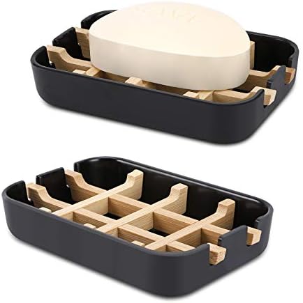 Bamboo Soap Holder with Drainage for Shower