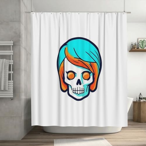 TIYAANDSY Cartoon Skull Shower Curtain Set 1