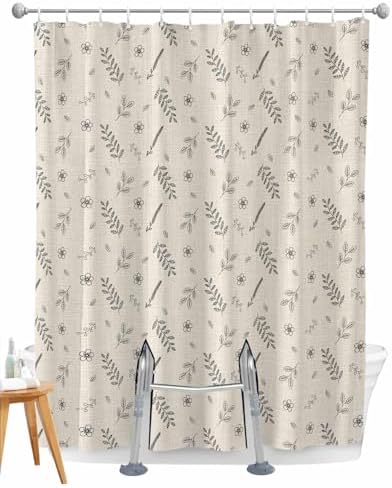 Shijiao Split Shower Curtain with Hooks and 2 Slits