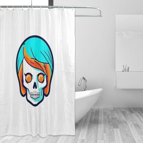 TIYAANDSY Cartoon Skull Shower Curtain Set 1