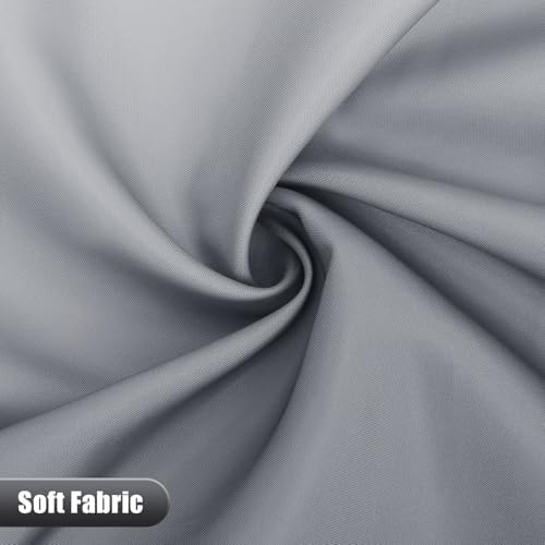 OLANLY Luxury Grey White Ombre Shower Curtain Set with 12 Hooks 1