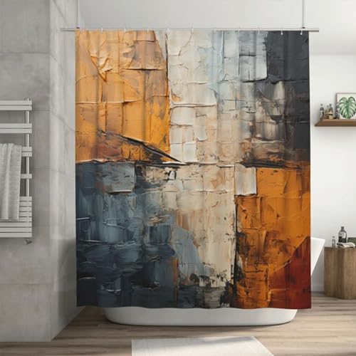 TIYAANDSY 72x72in Waterproof Abstract Shower Curtain Set