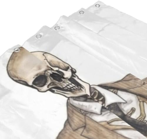 TIYAANDSY Boho Skull Shower Curtain Set 72x72in Waterproof Fabric with 12 Hooks