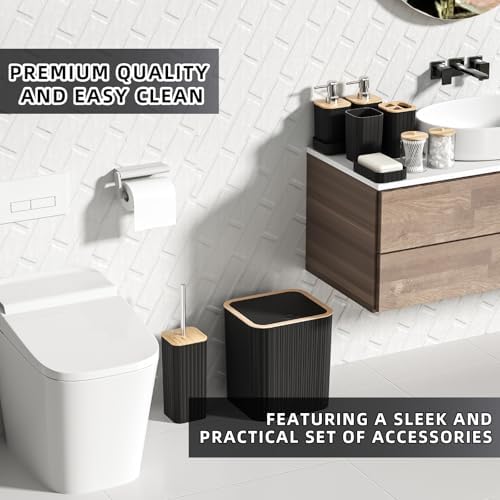 XLHOMO 10PC Elegant Black Bathroom Accessories Set